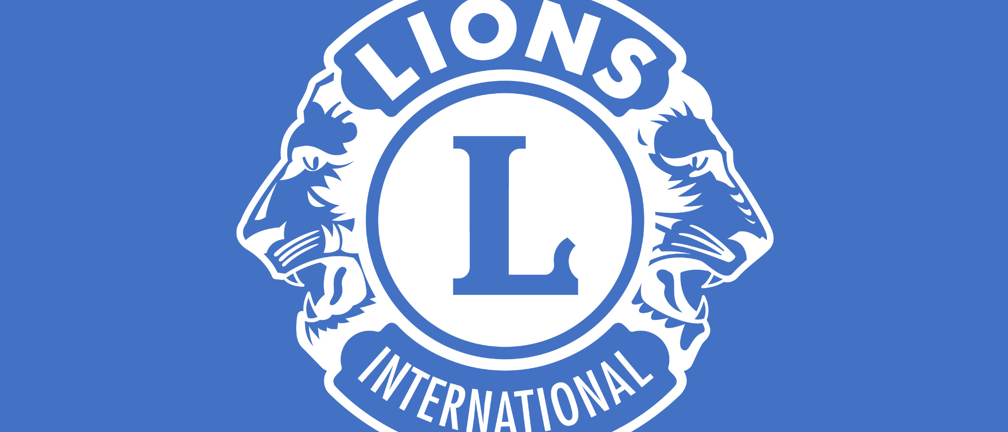 weißes Lions-Logo auf blauen Grund