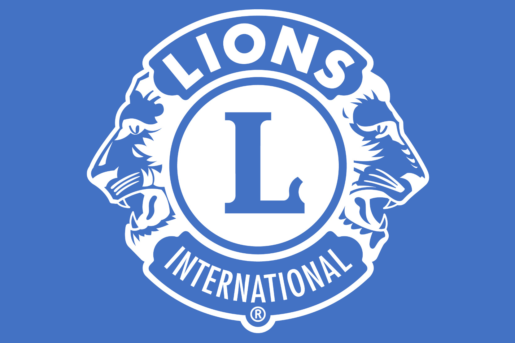 weißes Lions-Logo auf blauen Grund