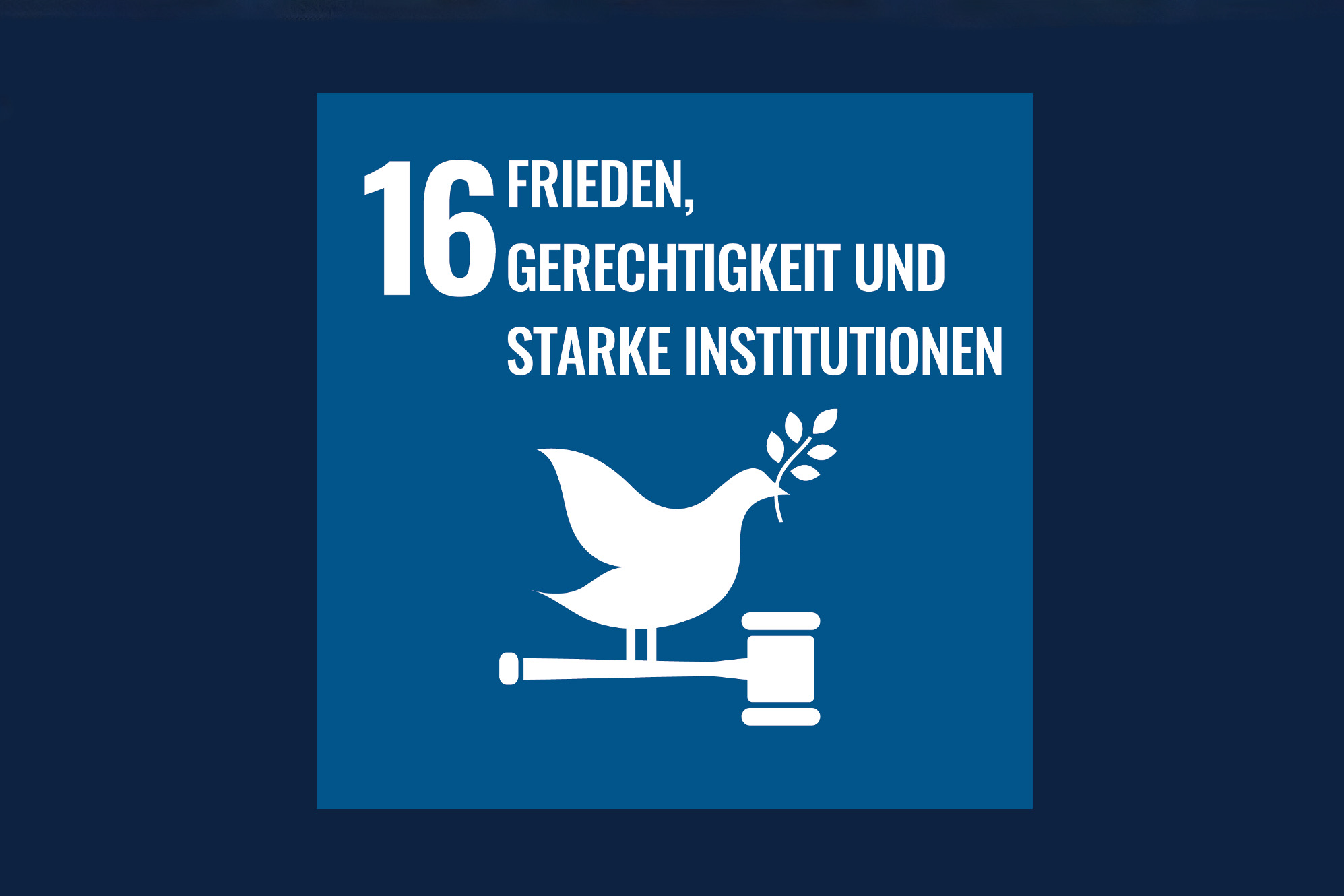 Icon für das Ziel 16 – Frieden, Gerechtigkeit und starke Institutionen