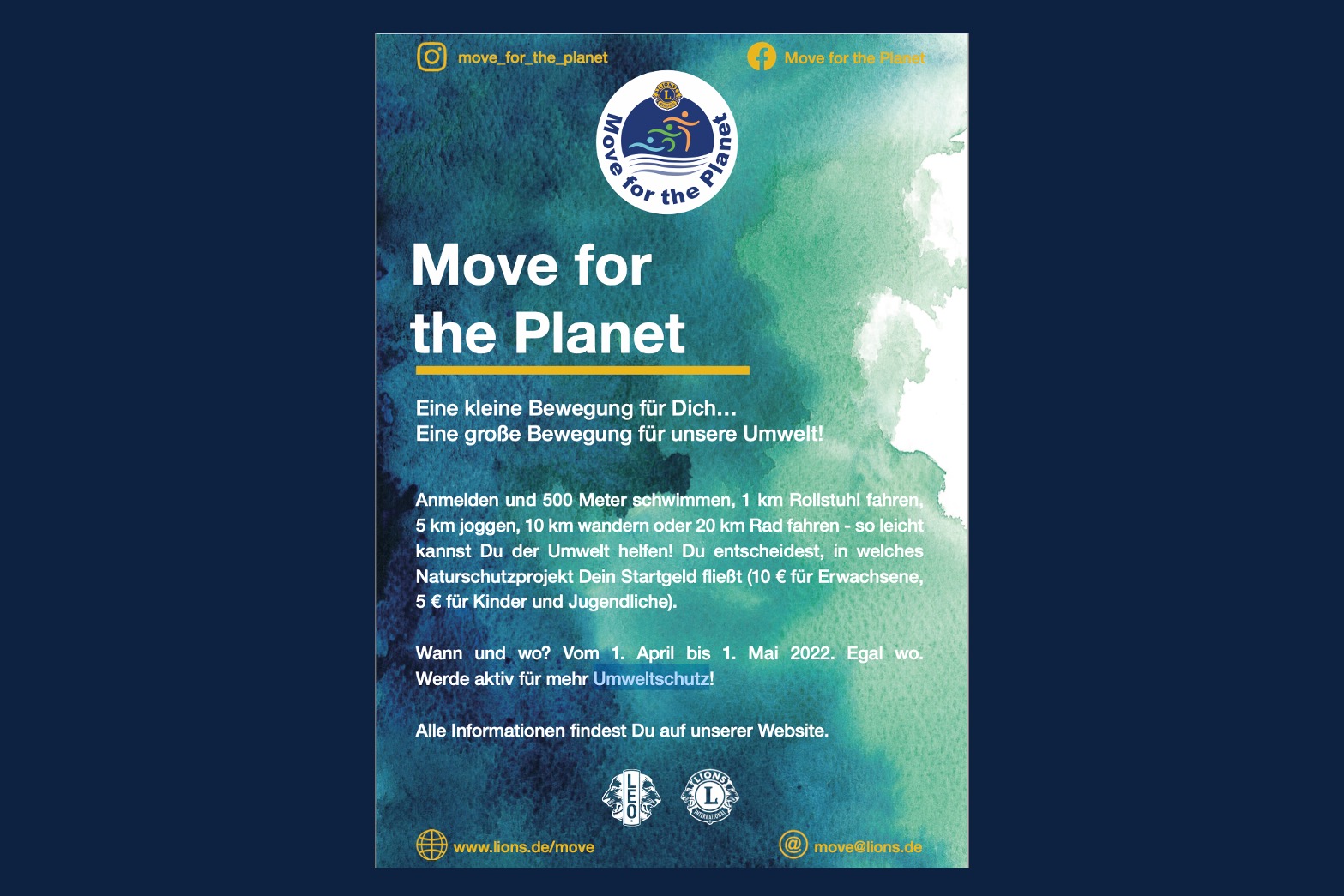 Werbeplakat für den Move for the Planet