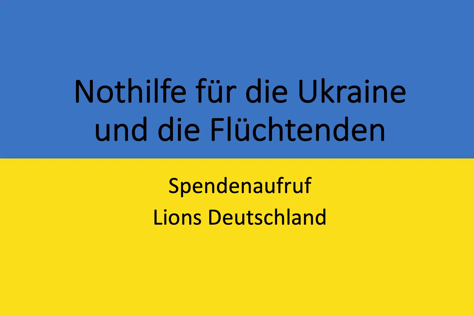 Flagge der Ukraine mit Spendenaufruf