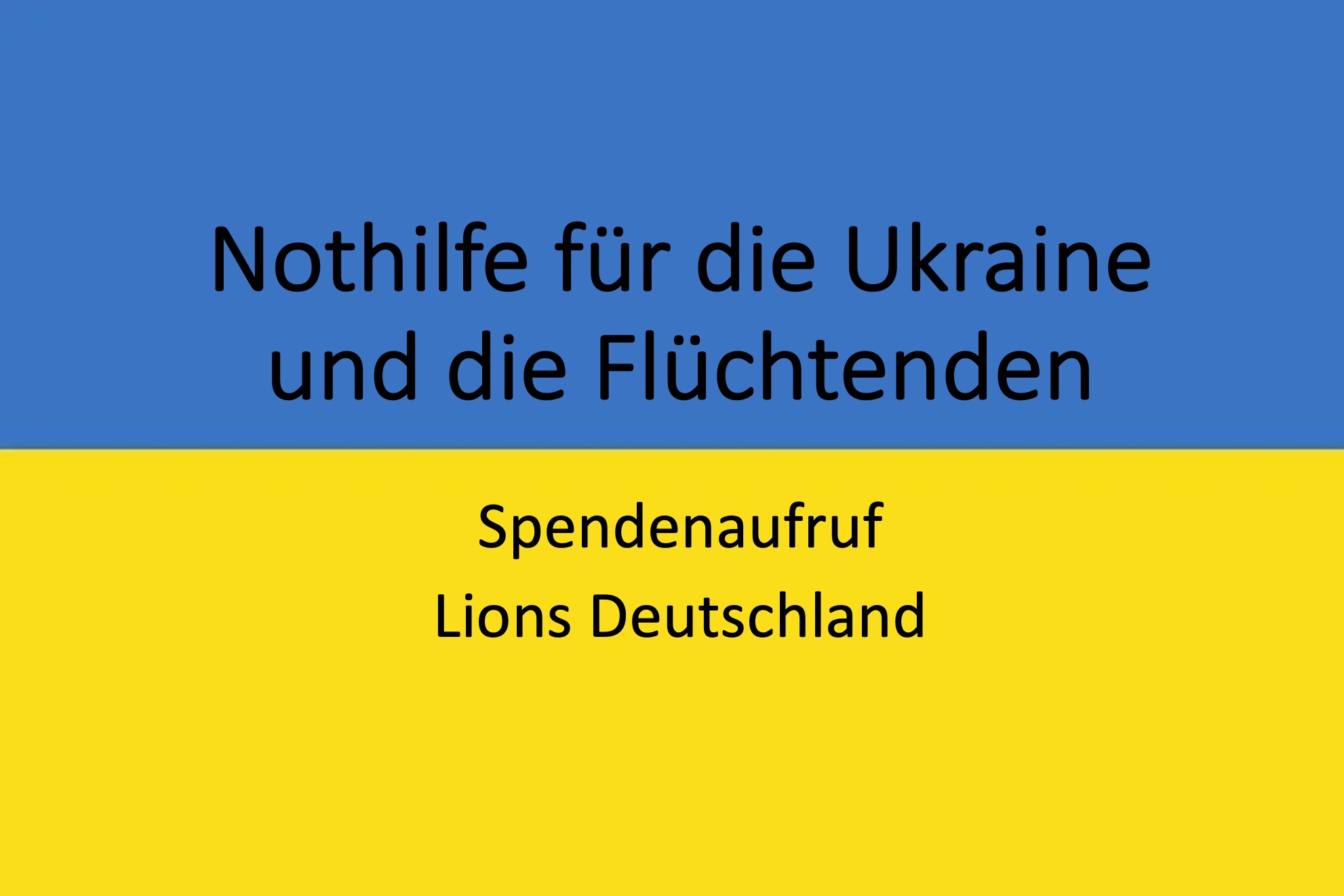 Flagge der Ukraine mit Spendenaufruf